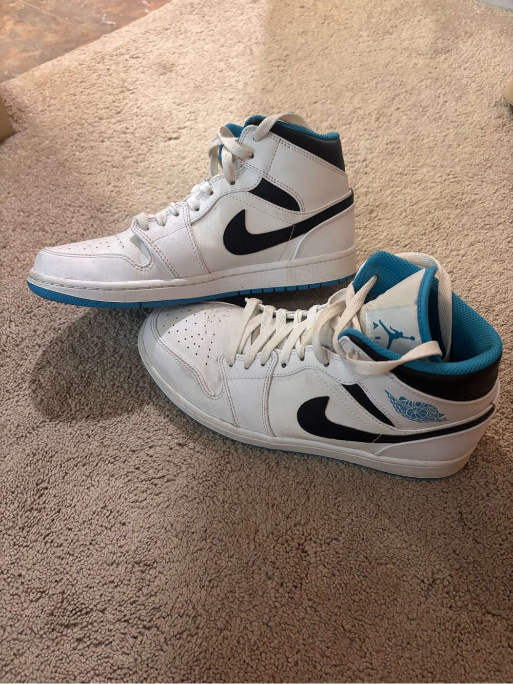Air Jordan 1 Mid Laser Blue- Mens 8